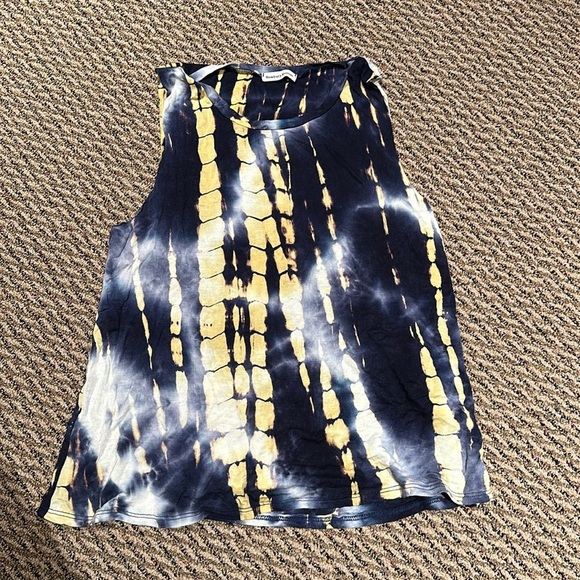 Newbury Kustom Tops - Blue, yellow, white tie dye tank top